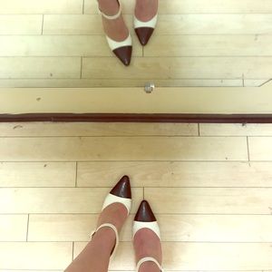 Ann Klein leather Mary Jane pumps made in Italy.